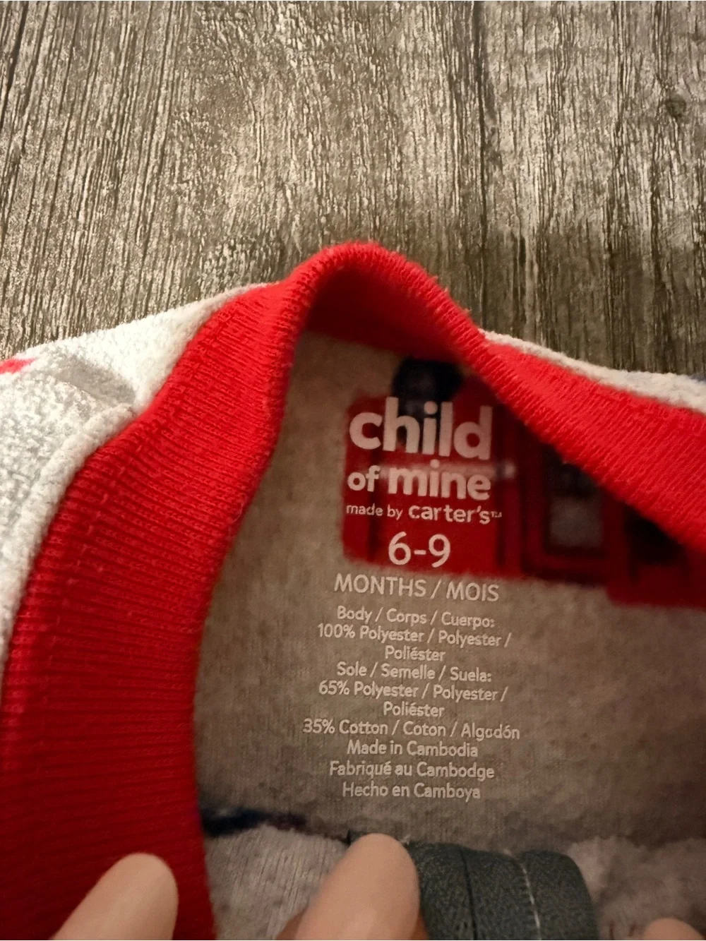Carter's Grey Footed One-Piece with Red Firetruck Print